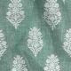 Sea Green Floral Motifs Printed Pure Linen Fabric