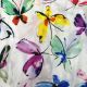 White Viscose Crepe Fabric With Butterfly Digital Print