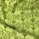 Green Floral Printed Pure Linen Fabric