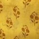 Yellow Motifs Floral Printed Pure Linen Fabric