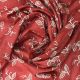 Rust Chanderi Silk Fabric with Rubber Print Zari