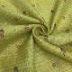 Yellow Printed Chanderi  Fabric with Thread / Sequence Embroidery