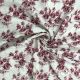 Cream Cotton Block Printed Fabric with Maroon Floral Motifs