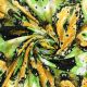 Green Neon Multicolor Green Crepe Fabric with Floral Digital Print