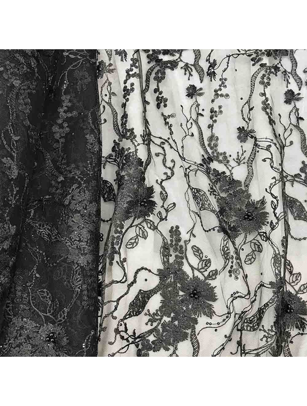 Black net discount lace fabric
