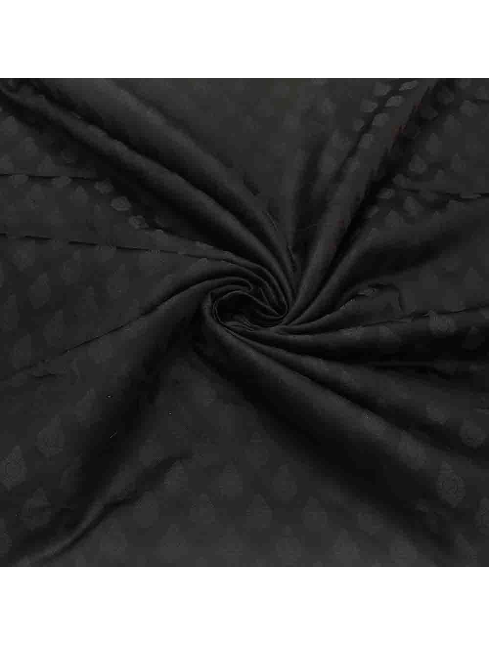 Black Resham Pure Silk Brocade Jacquard Fabric