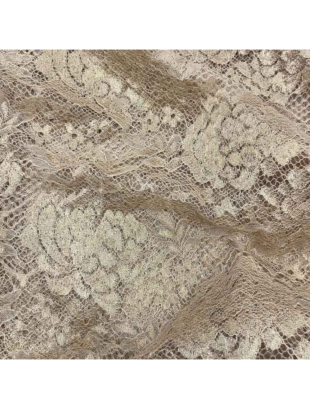 Gold Shimmer Net Chantilly Lace Fabric 54 Inches Width